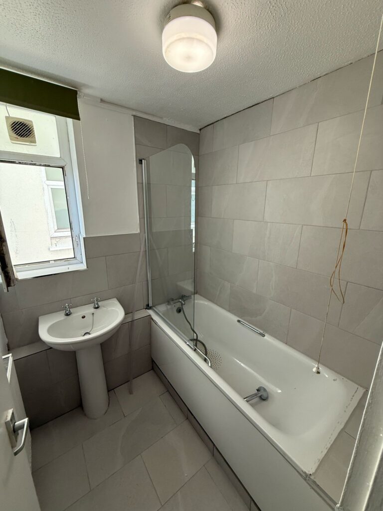 Tiling Bathroom in Oldmead House Exeter Exeter Road RM10